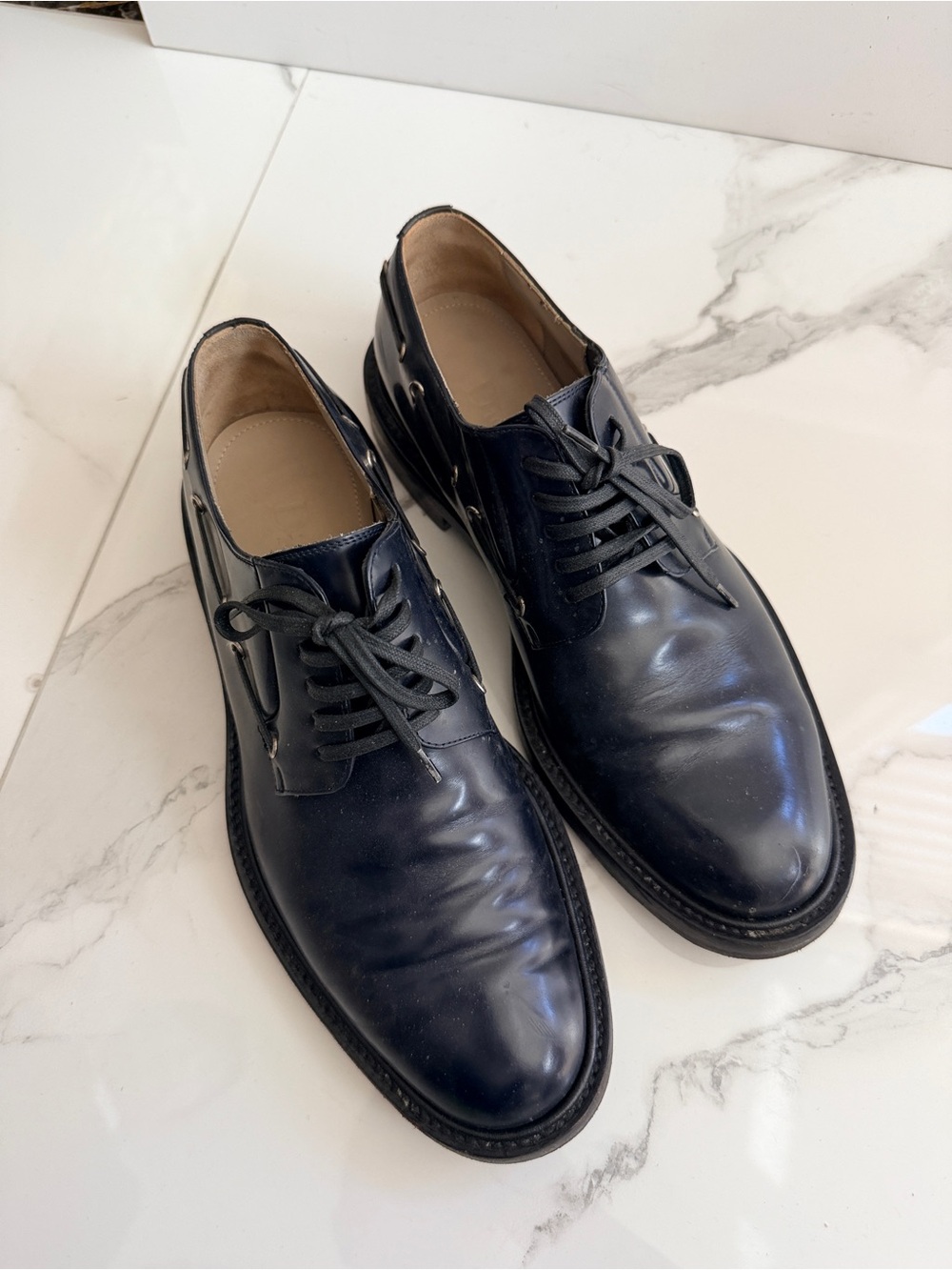 Christian Dior Men's Classic Lace-Up Dress Shoes Oxford black leather size 39.5